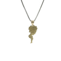 14KT Gold Charm Medium Betty Boop Full Body with Diamond Cut Hair and Plain Bell