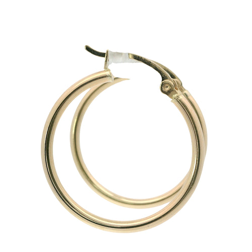 14KT Gold Earrings Hoops Plain 2.75 Inch Hollow Tube 2mm