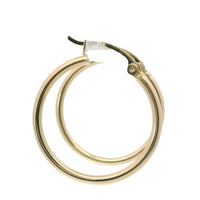 14KT Gold Earrings Hoops Plain 3 Inch Hollow Tube 2mm