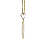 14KT Gold Charm Medium Myan Calander Coin with Diamond Cut Edge and Plain Bell