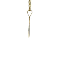 14KT Gold Charm Medium Two Tone Oval St Benedict Coin with Plain Bell