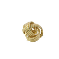 14KT Gold Earrings Medium Braided Notched Cords Knot with Push Back Post and Butterfly Backs