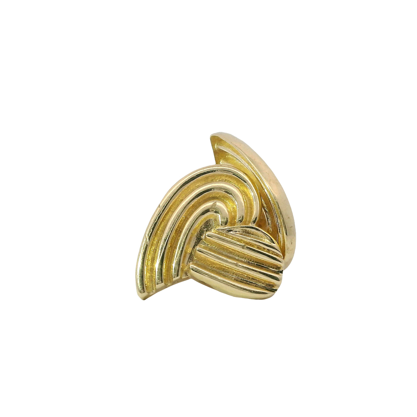 14KT Gold Earrings Medium Ribbed Heart with Push Back Post and Butterfly Backs