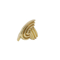 14KT Gold Earrings Medium Ribbed Heart with Push Back Post and Butterfly Backs