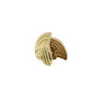 14KT Gold Earrings Medium Ribbed Heart with Push Back Post and Butterfly Backs