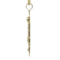 14KT Gold Charm Medium "St. Jude" Name Plate St Jude Figure with Plain Bell