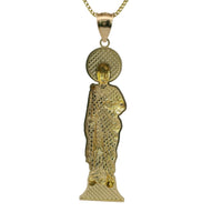 14KT Gold Charm Medium "St. Jude" Name Plate St Jude Figure with Plain Bell