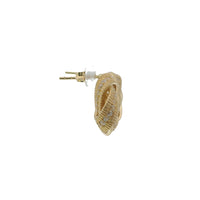 14KT Gold Earrings Medium Flat Four Ribbon Strand White CZ Stones Zipper Edge Knot with Plain Borders, Push Back Post, and Butterfly Backs