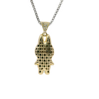 14KT Gold Charm Medium 3D Turquoise Enamel LaBuBu Body and White CZ Stones Bell