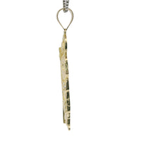 14KT Gold Charm Medium St Jude with Round White CZ Stones Robe and Halo and Plain Bell