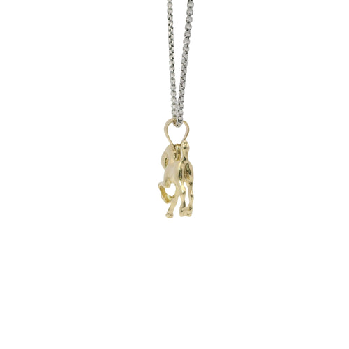 14KT Gold Charm Mini 3D Horse with Plain Bell