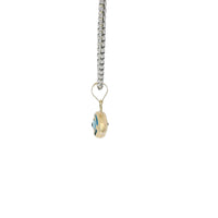 14KT Gold Charm Small 3D Turquoise Evil Eye with Plain Bell