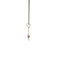 14KT Gold Charm Girl with Orange CZ Stone Belly and Plain Bell