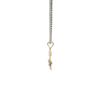 14KT Gold Charm Girl with Light Purple CZ Stone Belly and Plain Bell
