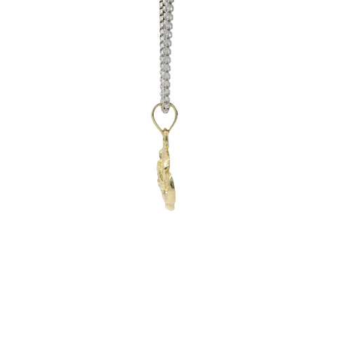 14KT Gold Charm Mini Rose with Plain Bell