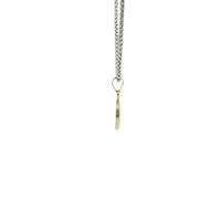 14KT Gold Charm Mini Round Open Star of David Center with White CZ Stone Border and Plain Bell