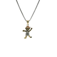 14KT Gold Charm Mini Tri Tone Boy with Plain Bell