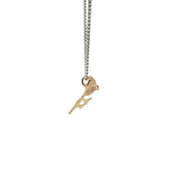 14KT Gold Charm Mini Two Tone Tulip with Plain Bell