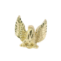 14KT Gold Ring Women's Diamond Cut Open Wing Eagle with Plain Band