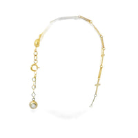 14KT Gold Bracelet Alternating Plain Paperclip Link Cross