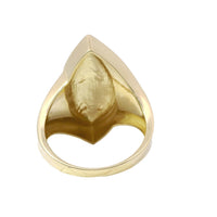 14KT Gold Ring Women's Plain Raised Branch with Marquise Leaves with Dots as Berries and Plain Band