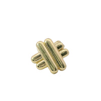 14KT Gold Earrings Medium Plain Puff Hashtag with Push Back Post and Butterfly Backs