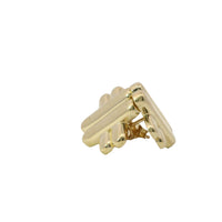 14KT Gold Earrings Medium Plain Puff Hashtag with Push Back Post and Butterfly Backs