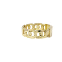 14KT Gold Ring Unisex Mini Plain Name Plate with No Border and Chino Band