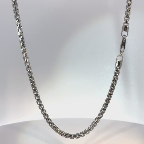 14KT Gold Chain Hollow White Gold Rolo 3.5mm