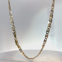 14KT Gold Chain Solid Tri Tone Heart Valentino 5mm