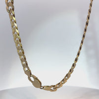 14KT Gold Chain Hollow Curb 9mm