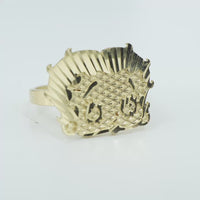 14KT Gold Ring Women's Betty Boop Head with Plain Band
