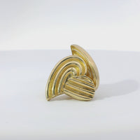 14KT Gold Earrings Medium Ribbed Heart with Push Back Post and Butterfly Backs