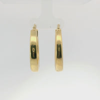 14KT Gold Earrings Thick Hoops 1 Inch Hollow Tube 5mm