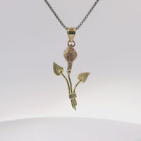 14KT Gold Charm Jumbo Two Tone Calla Lilly with Plain Bell