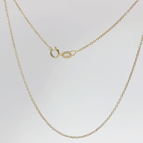 14KT Gold Solid Thin Chain Cable Link with Pinwheel Clasp .5mm