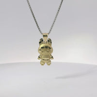 14KT Gold Charm Small Puff Full Body LaBuBu with Plain Bell