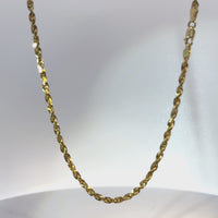 14KT Gold Chain Hollow Diamond Cut Rope 2.5mm