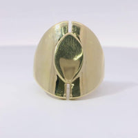14KT Gold Ring Women's Raised Plain Marquise Shape with Split Band
