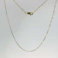 14KT Gold Solid Thin Chain Box Link with Pinwheel Clasp .4mm