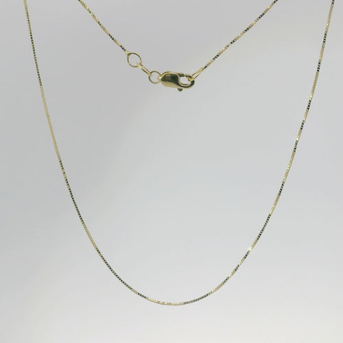 14KT Gold Solid Thin Chain Box Link with Pinwheel Clasp .4mm