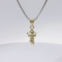 14KT Gold Charm Extra Small Angel with Plain Bell