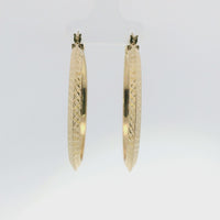 14KT Gold Earrings File Cut Hoops 1.5 Inch Hollow Tube 3mm