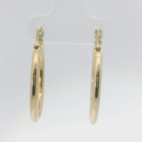 14KT Gold Earrings Hoops Plain 2.75 Inch Hollow Tube 2mm