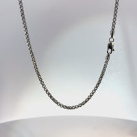 14KT Gold Chain Solid White Gold Rolo 2mm