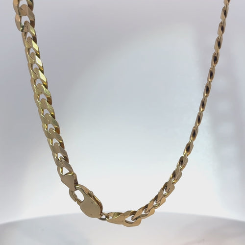 14KT Gold Chain Solid Curb 9mm