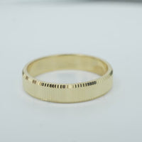 14KT Gold Ring Unisex Solid Currency Edge Band