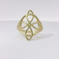 14KT Gold Ring Women's Celtic Knot with Open Split Band
