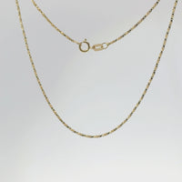 14KT Gold Solid Thin Chain Disco Box Link with Pinwheel Clasp 1mm