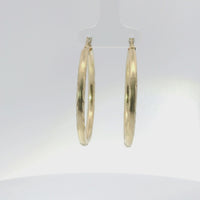 14KT Gold Earrings Hoops Diamond Cut 3 Inch Hollow Tube 3mm